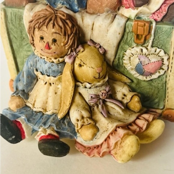 Vintage Christmas Ornament “Friends Are The Best Collectibles Rag Doll Toy Chest - Picture 3 of 5